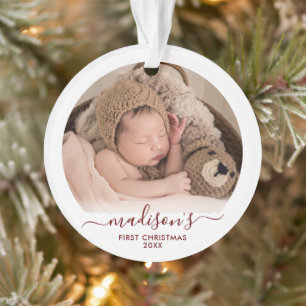 Classy Red Baby's 1st Christmas Acrylic Ornament