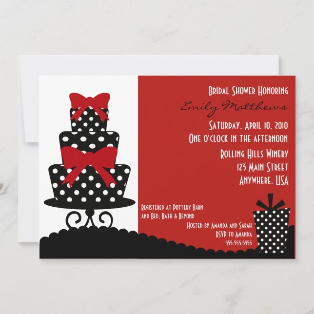 Classy Red & Black Invitation (Front)