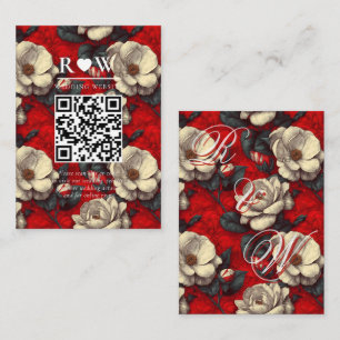 Classy Red Gardenias Garden Tropical Wedding Enclosure Card