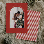 Classy Red Modern Family Christmas Photo Holiday Card<br><div class="desc">Celebrate Christmas in style and share the love with your friends and family with our classy,  simple,  and oh-so modern Christmas holiday family photo card.</div>