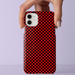 Classy Red POlka dots pattern On Stylish Black Case-Mate iPhone Case