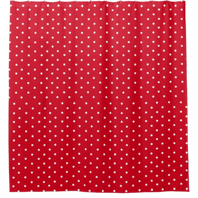 Classy Red Polka Dots Shower Curtain (Front)