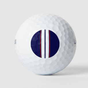 Classy Red, White, and Blue Racing Stripes Golf Balls
