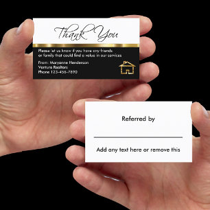 Classy Referral Thank You Cards