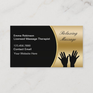 Classy Relaxing Massage Therapist Business Cards