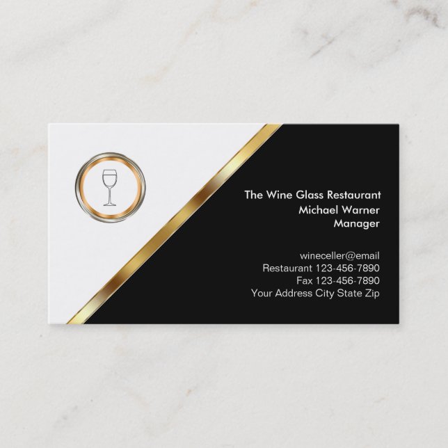 Classy Restaurant Business Cards (Front)