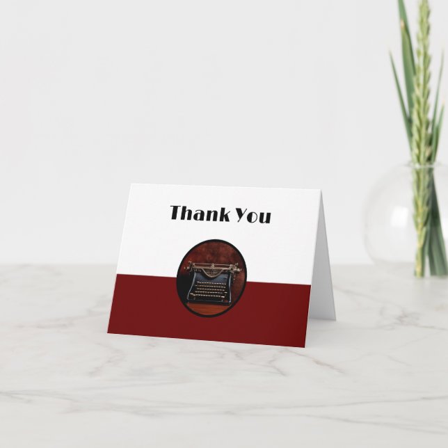 Classy Retro Book Author Writer Theme  Thank You Card (Front)