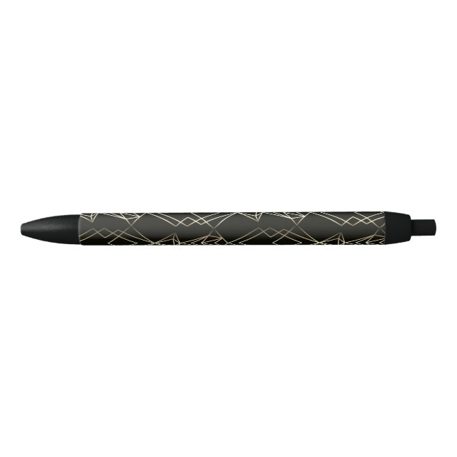 Classy Retro Design in Black and Gold  Ink Pen (Front)