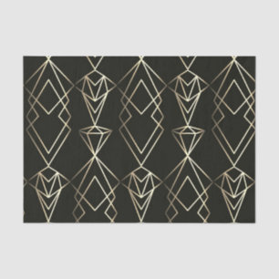 Classy Retro Design in Black and Gold  Tissue Paper
