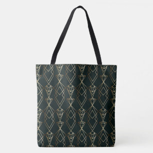 Classy Retro Design in Black and Gold Tote Bag