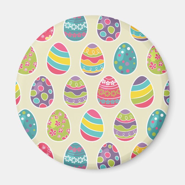 Classy Retro Easter Eggs Happy Easter Day Magnet (Front)