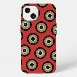Classy Retro Red and Black Pattern  iPhone 13 Case
