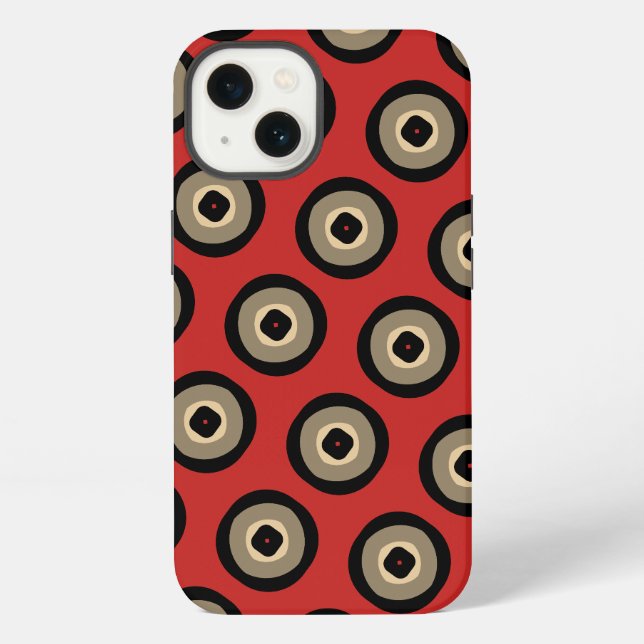 Classy Retro Red and Black Pattern  iPhone Case (Back)