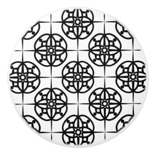 Classy Retro Vibe Geometric Pattern Ceramic Knob