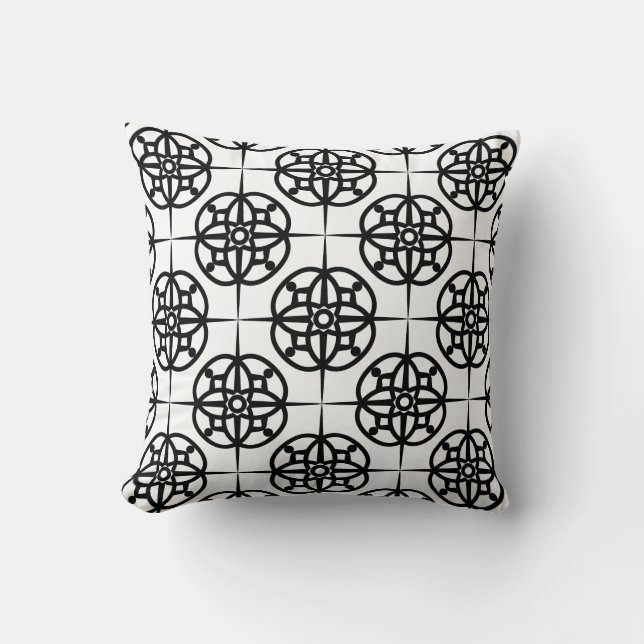 Classy Retro Vibe Geometric Pattern Cushion (Front)