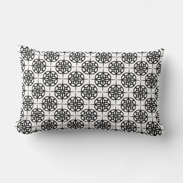 Classy Retro Vibe Geometric Pattern Lumbar Cushion (Front)