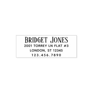 Classy Return Address Custom Text 4 Lines Phone Self-inking Stamp