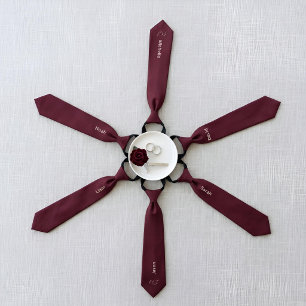 Classy Rich Burgundy & Bubblegum Pink Custom Name Tie