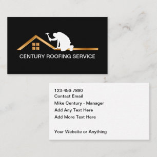Classy Roofing And Construction Business Cards