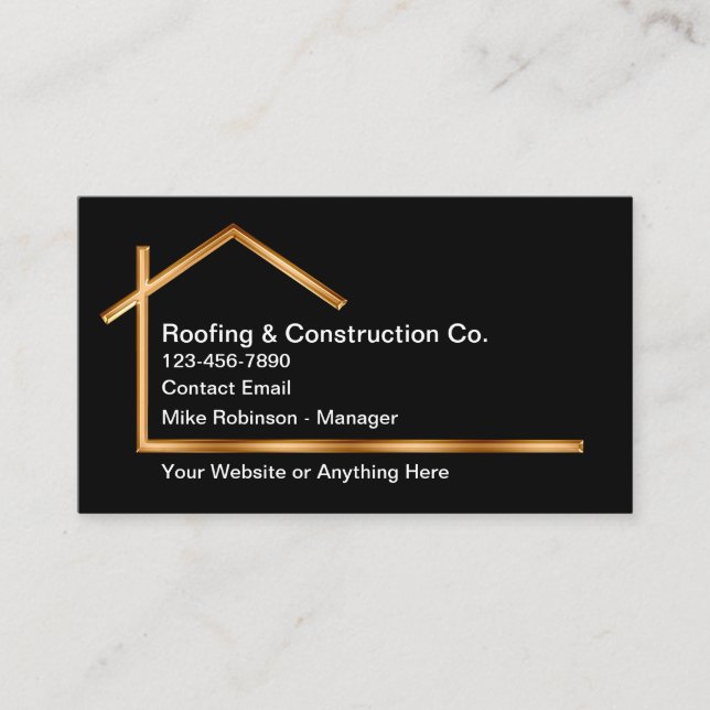 Classy Roofing And Construction Service  Business Card (Front)
