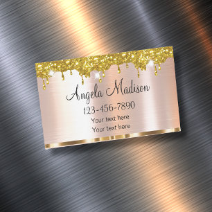 Classy Rose Gold Elegant Beauty Magnetic Business Card