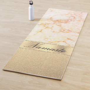 Classy Rose Gold Marble Yoga Mat