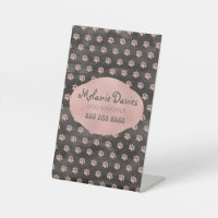 Classy Rose Gold Pawprints Dog Grooming Car Magnet