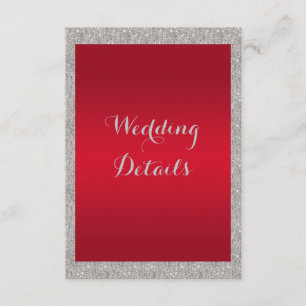 Classy Ruby Red & Sparkly Bauble Christmas Wedding Enclosure Card
