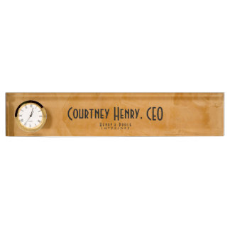 Classy Rustic Dante Orange Interior Designer Nameplate