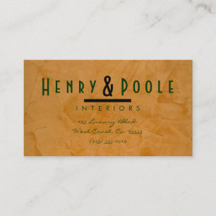 Classy Rustic Interior Designer Business Cards