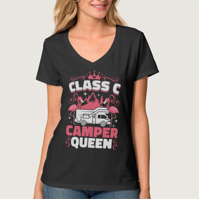 Classy RV Class C Camper Queen Campside Camping Wo T-Shirt (Front)