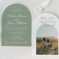Classy Sage Green Luxury Boho Arched Wedding