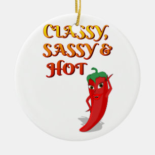 Classy Sassy And Hot Pepper Diva Ceramic Tree Decoration