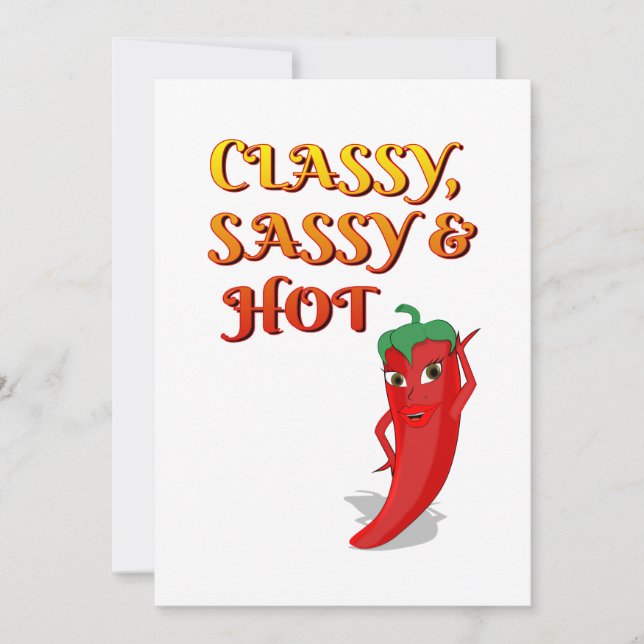 Classy Sassy And Hot Pepper Diva Invitation (Front)