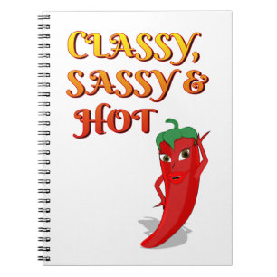 Classy Sassy And Hot Pepper Diva Spiral Notebook