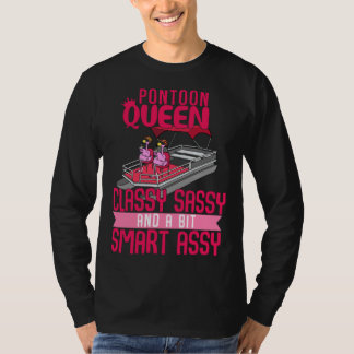 Classy Sassy Pontoon Boat Queen Flamingo Lake Rive T-Shirt