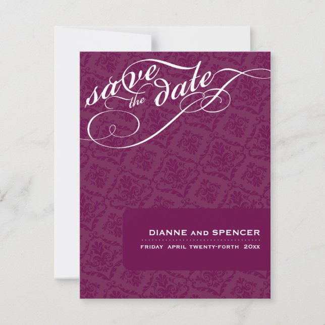 CLASSY SAVE THE DATE :: fancy text 6A (Front)