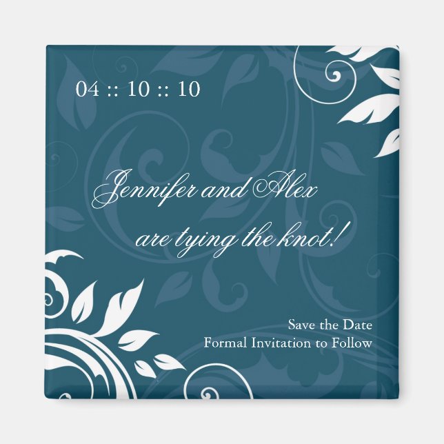 Classy Save the Date Wedding Magnet (Front)