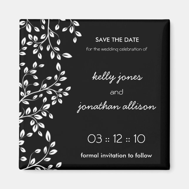 Classy Save the Date Wedding Magnet (Front)