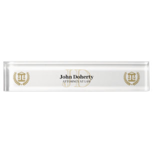 Classy Scales of Justice Black Nameplate