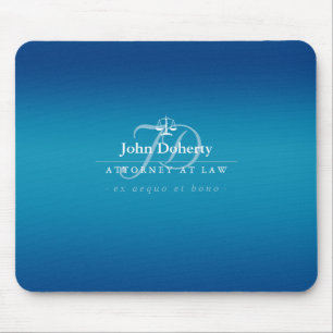 Classy Scales of Justice Blue Mouse Pad
