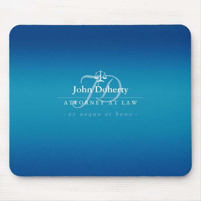 Classy Scales of Justice | Blue Mouse Pad (Front)