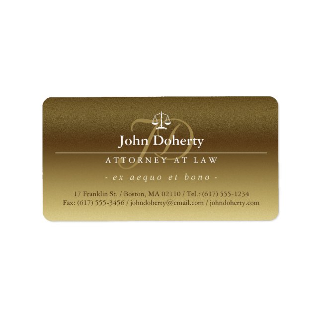 Classy Scales of Justice | Gold Label (Front)