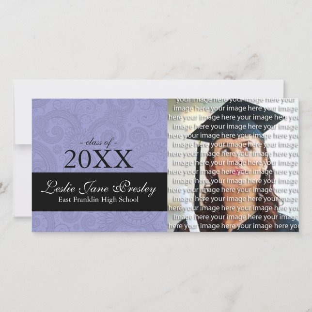 Classy School Graduation Photo Announcement Cards (Front)