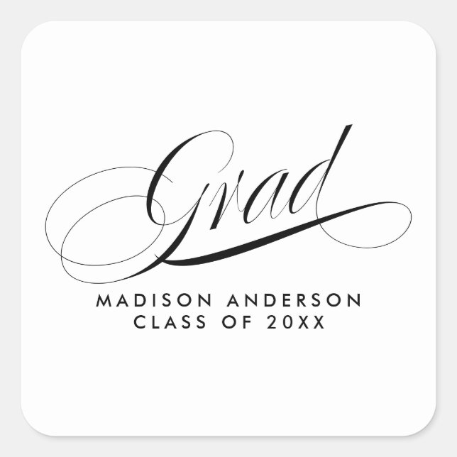 Classy Script Grad Party Envelope Seal (Front)
