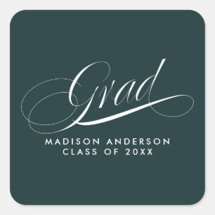 Classy Script Grad Party Envelope Seal