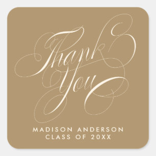 Classy Script Grad Party Thank You Envelope Seal