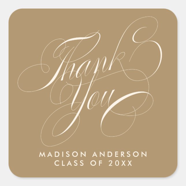 Classy Script Grad Party Thank You Envelope Seal (Front)