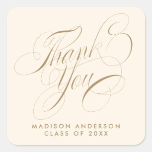 Classy Script Grad Party Thank You Envelope Seal