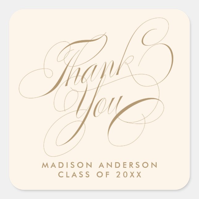 Classy Script Grad Party Thank You Envelope Seal (Front)